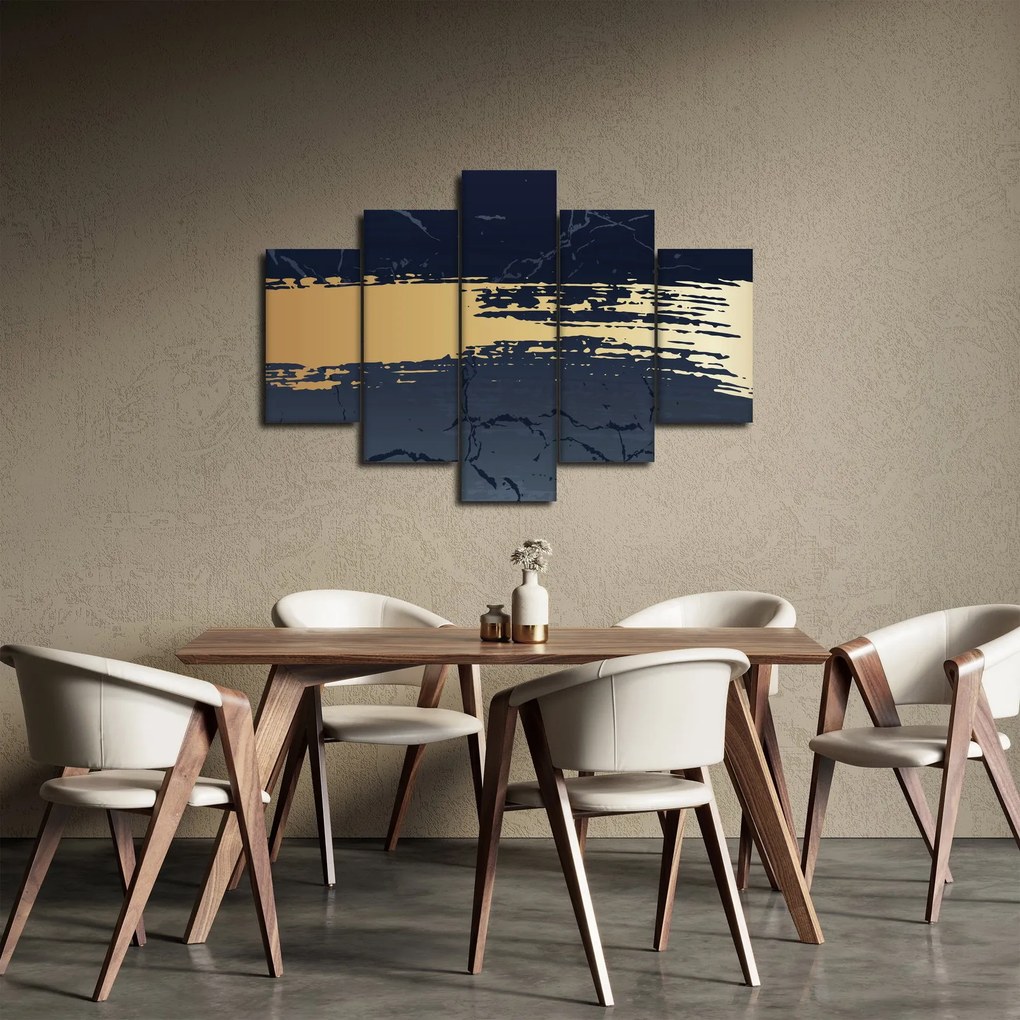 Kép - Kék és arany absztrakció N⁰2 (150x105 cm)