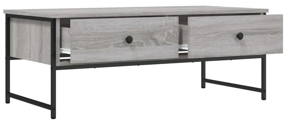 Szürke sonoma színű szerelt fa dohányzóasztal 101x49x39,5 cm