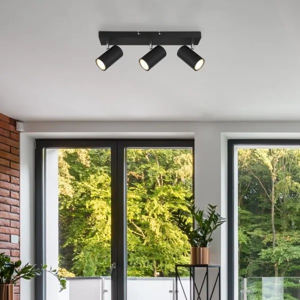 Globo 57911-3B - ROBBY 3xGU10/35W/230V fekete spotlámpa