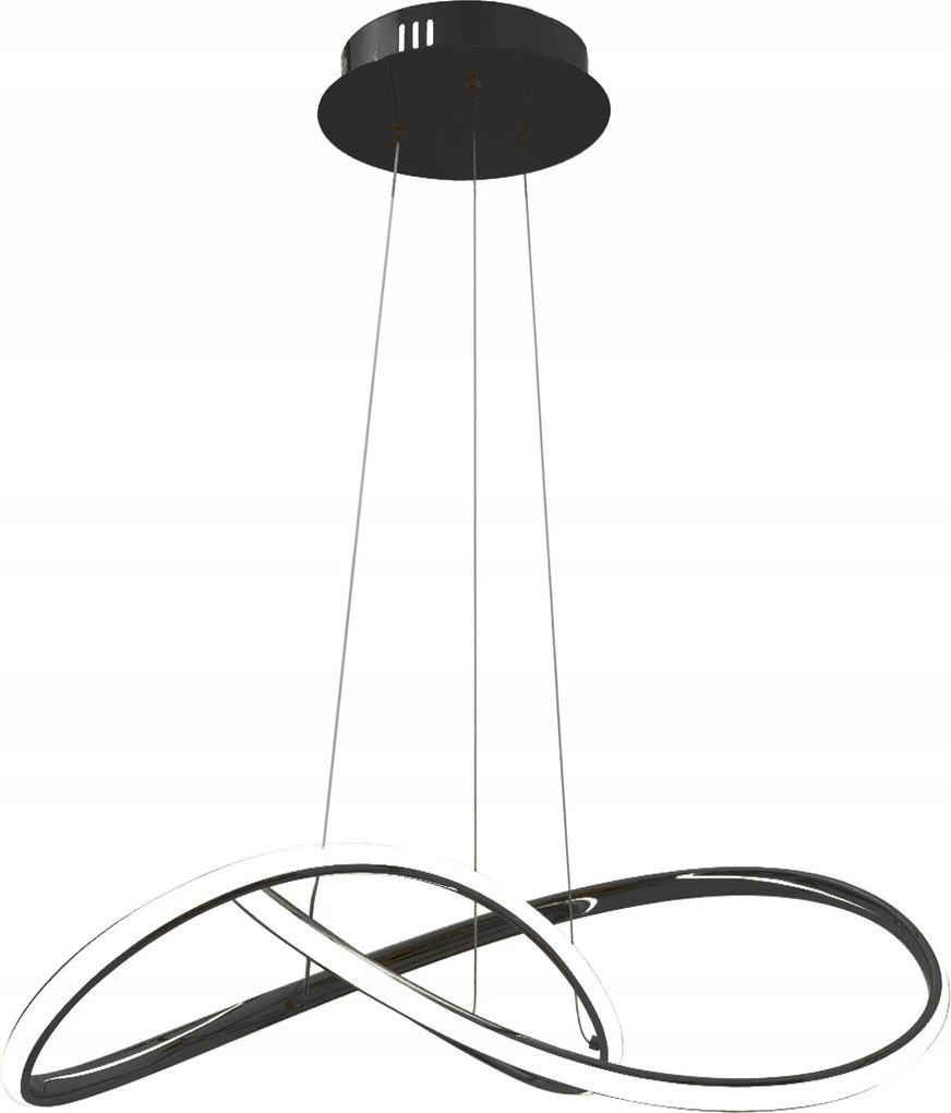 Led-es Függesztett Mennyezeti Lámpa Fekete Modern Hideg Semleges Meleg 80cm