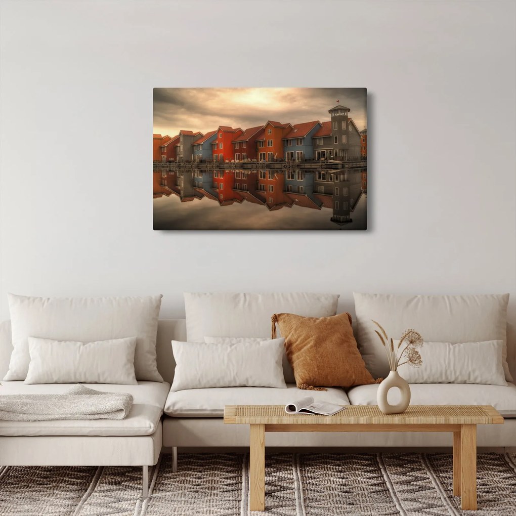 Színes házak képe (90x60 cm)