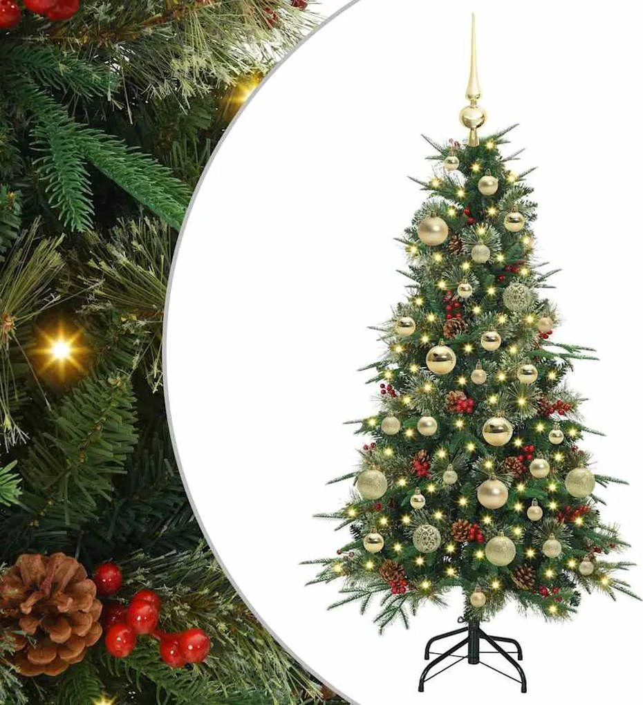 vidaXL Műanyag Hajtogatós Karácsonyfa állvánnyal Zöld 120 cm PE és PVC