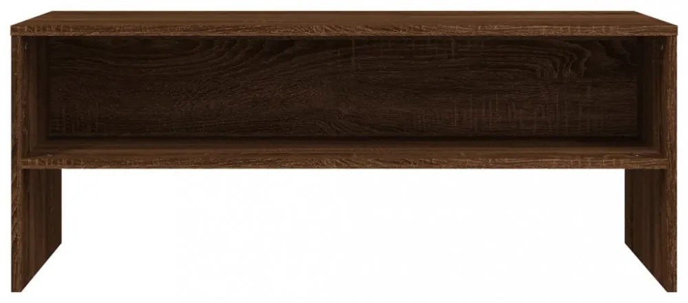 barna tölgyszínű szerelt fa TV-szekrény 100 x 40 x 40 cm