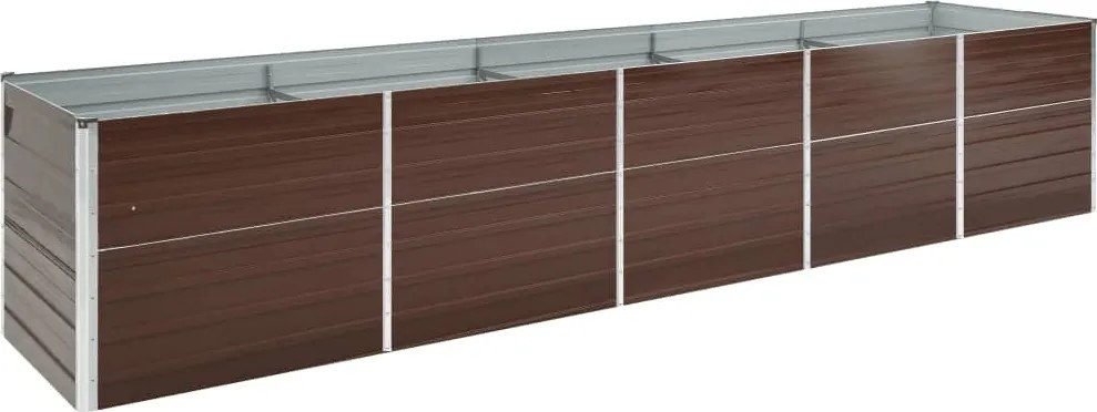 vidaXL barna horganyzott acél kerti magaságyás 400 x 80 x 77 cm