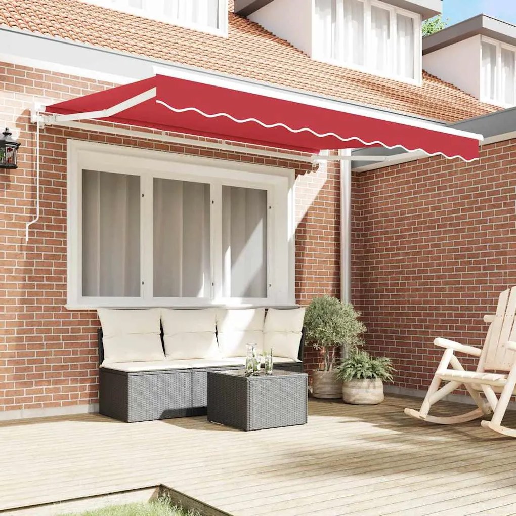 Behúzható napellenző Piros 350x200 cm szövet