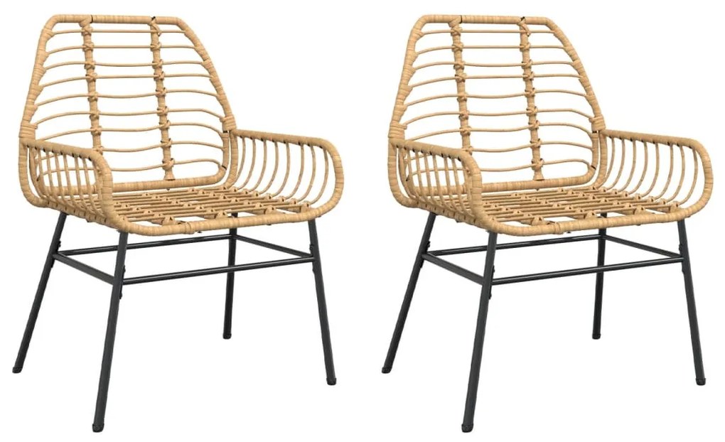 2 db barna polyrattan kerti szék