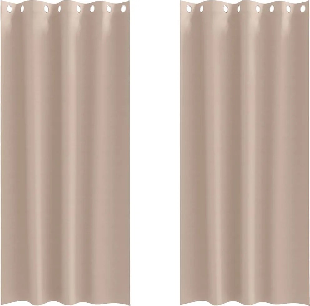 vidaXL Fekete Függöny Gyűrűkkel 2 pcs Tópszínű 225 x 140 cm Poliészter