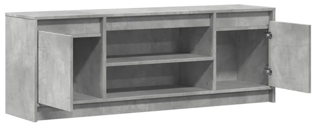 betonszürke szerelt fa TV-szekrény LED-ekkel 139,5 x 34 x 50 cm