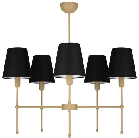 MADELA rúd csillár 5xE14/40W/230V fekete/bézs