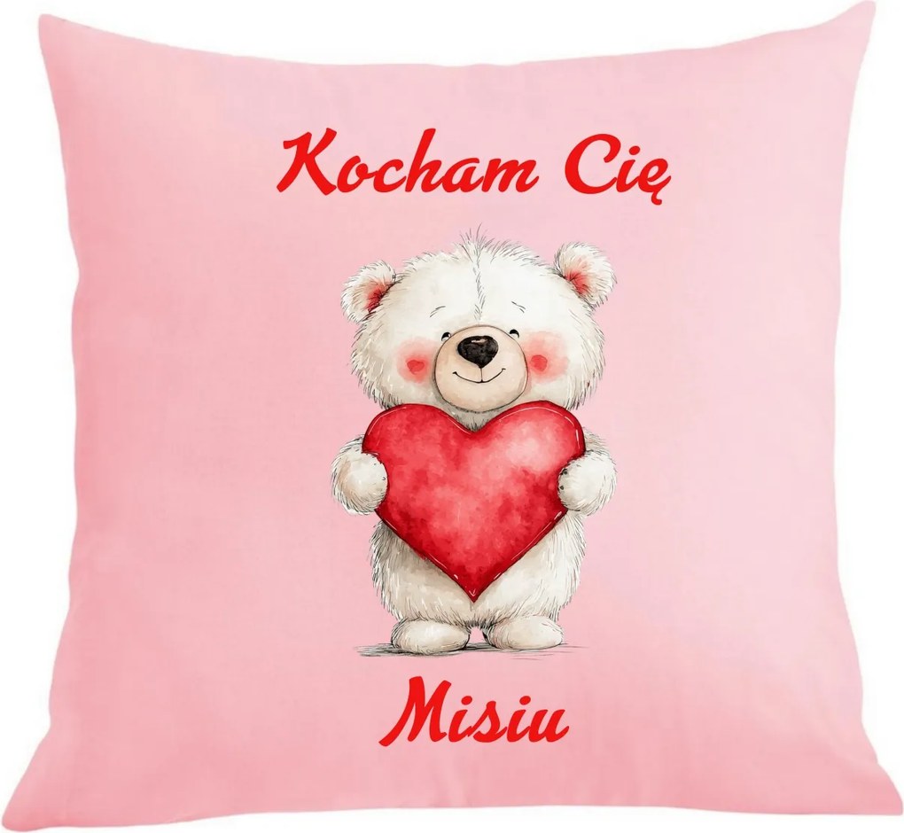 Párna párnahuzat Valentin napi ajándék Aranyos mackó Szeretlek mackó