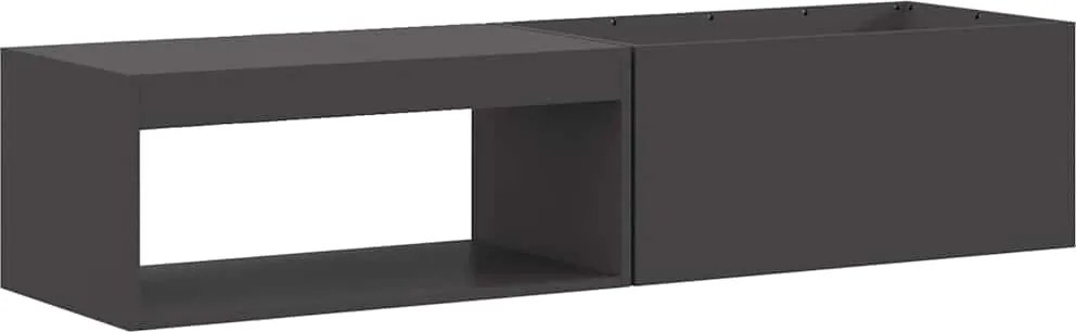 vidaXL Tűzrakó Fekete 160 x 45 x 35 cm Acél
