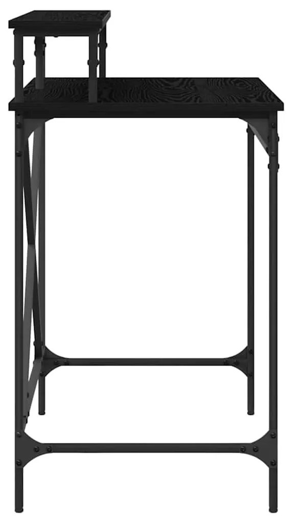 vidaXL Asztal Fekete tölgy 80 x 50 x 90 cm Faanyag