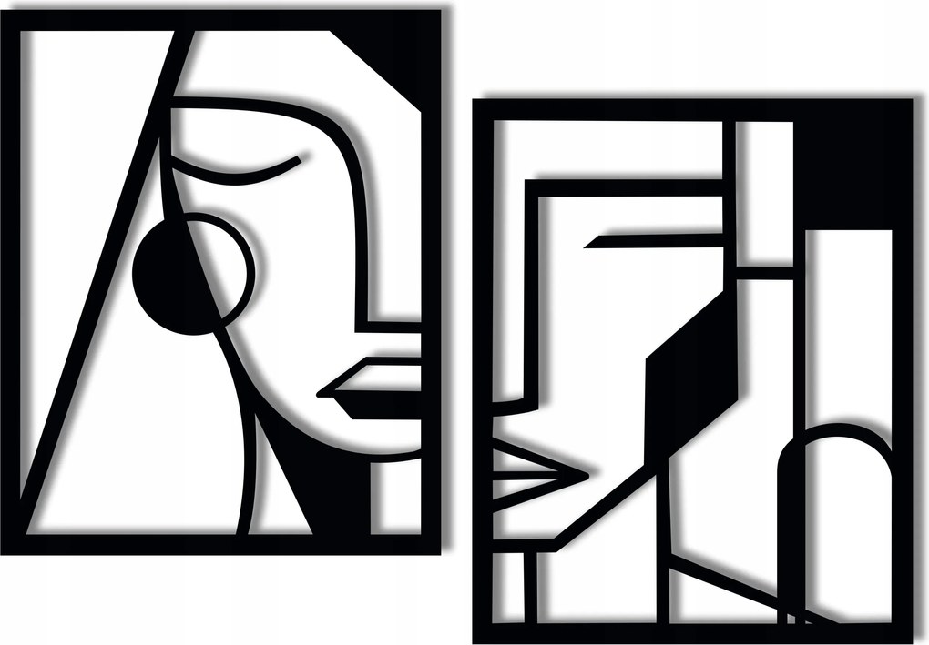 Fali dekoráció Geometrikus Arcok 70cm Áttört XL modern