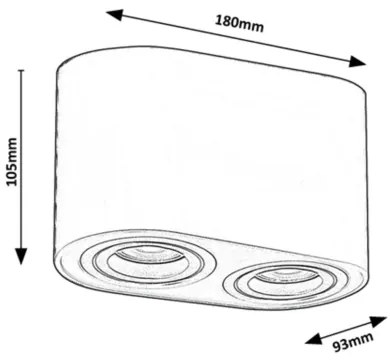 Rabalux 2051 - Spotlámpa KOBALD 2xGU10/42W/230V fekete