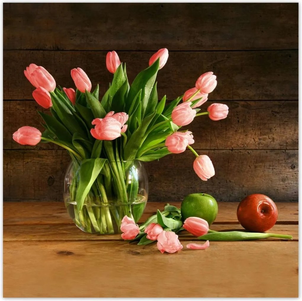 Poszterek 70x70 Piros tulipánok