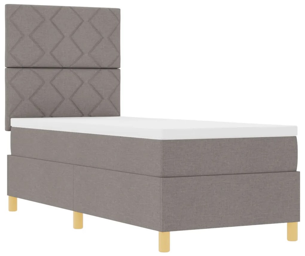 Box Spring Ágy Matraccal & LED Topszínű 80x200 cm Szövet