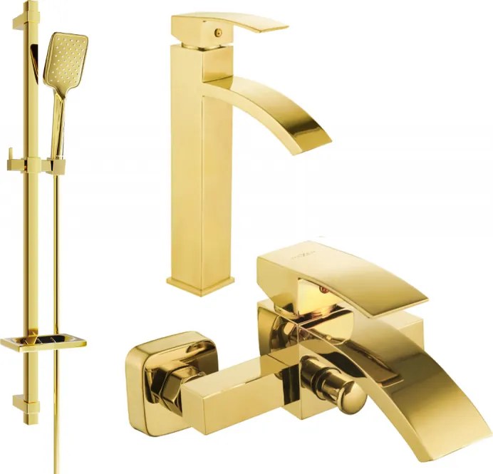 Mexen Libra DQ62 fürdőkád készlet, arany - 745113DQ62-50