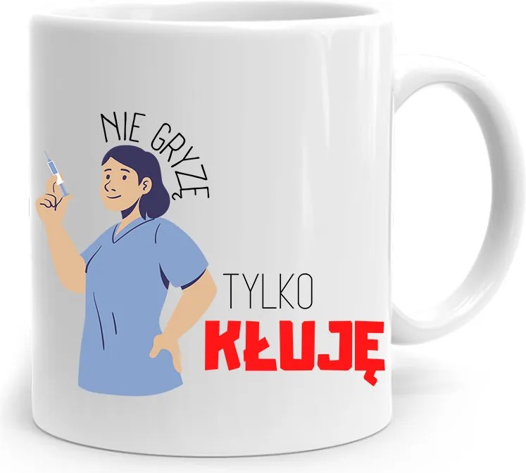 Bögre Ajándék Ápolónőnek Nem Harapok, Hanem Szúrok fényképes nyomattal