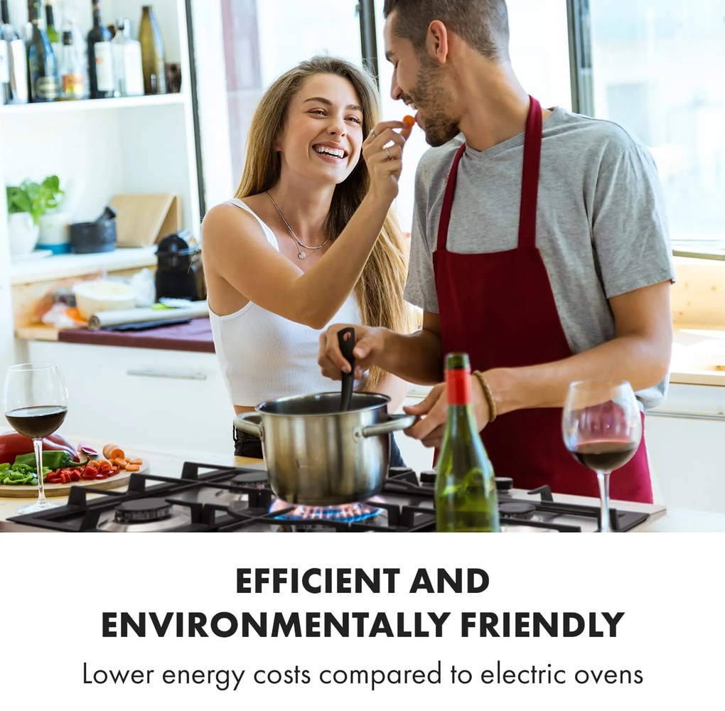 Ignito 5, gázfőzőlap, 5 Sabaf égő, rozsdamentes acél, ezüst