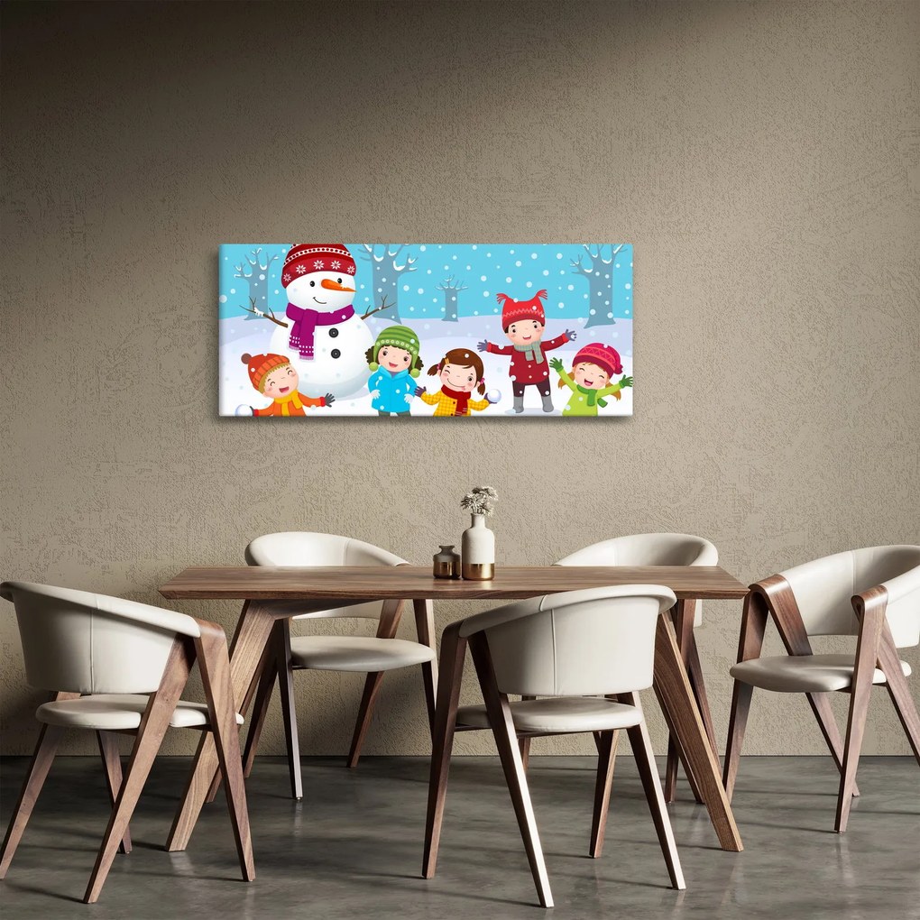 Kép - Téli gyerekes mulatságok (120x50 cm)