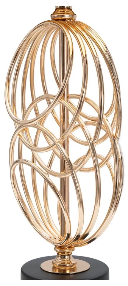 Fekete-aranyszínű asztali lámpa textil búrával (magasság 58,5 cm) Circly – Mauro Ferretti