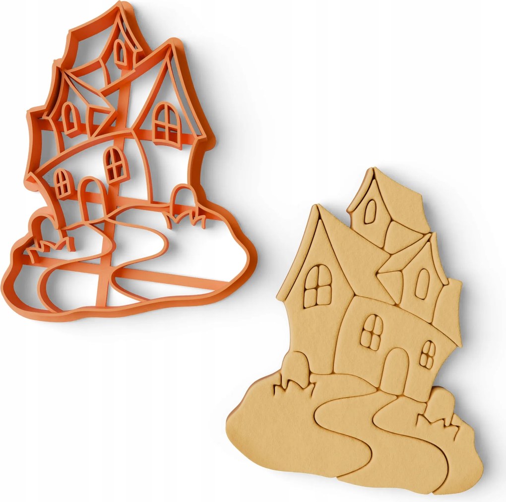 Prémium Mézeskalács Süteményforma Halloween Keksz Kísértetjárta Ház