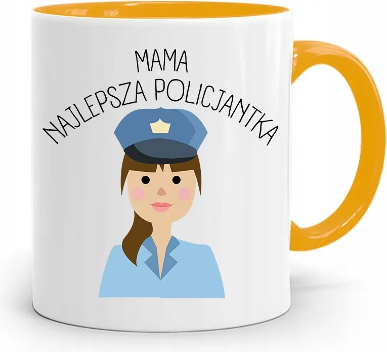 Sárga Bögre A Legjobb Rendőrnő Anyukájának, fényképes nyomattal