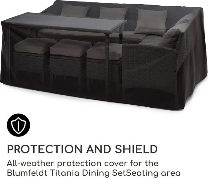 Blumfeldt Titania, védőburkolat, vízálló, 100 % poliészter, védelem minden időjárásban, fekete