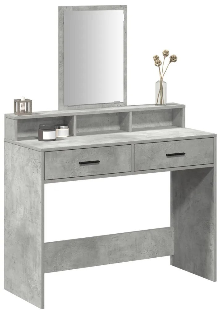 Sminkasztal Fiókokkal Beton Szürke 100x41x140 cm