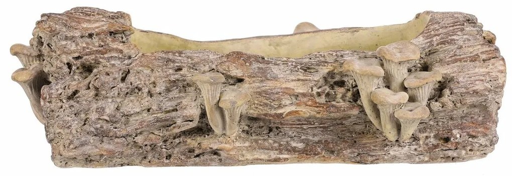 Beton burkolat - virágládika, fa gombákkal, 41 x19 x 13 cm, barna