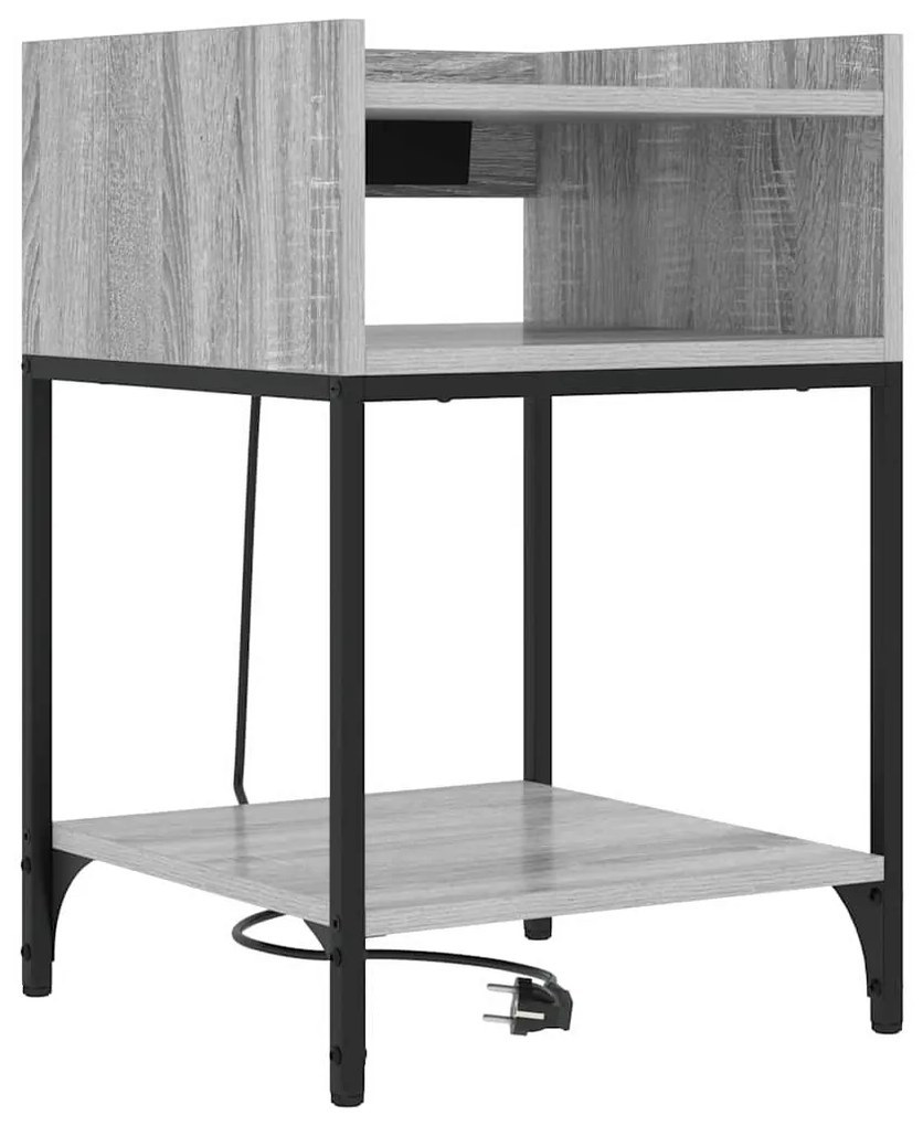 Éjjeli Szekrények 2 pcs Szürke sonoma 40 x 40 x 61 cm Faanyag
