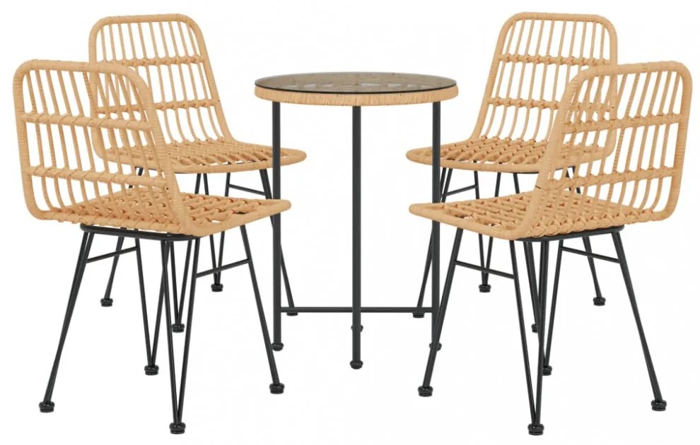 5 részes polyrattan kerti étkezőgarnitúra