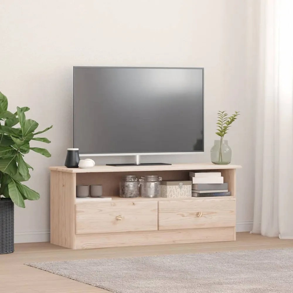 ALTA tömör fenyőfa TV-szekrény 100x35x41 cm