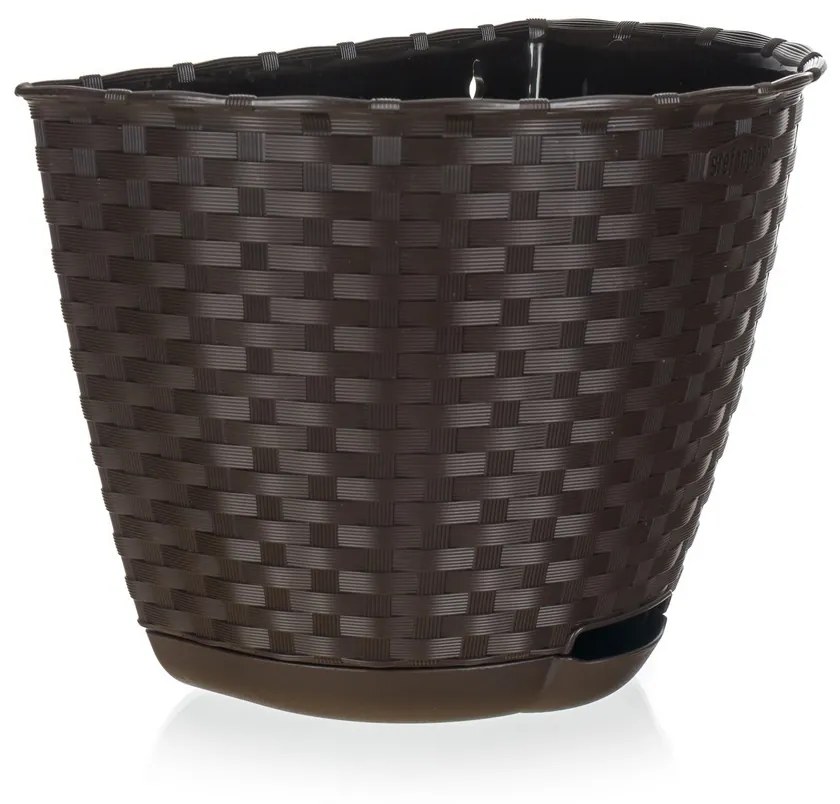 Brilanz Fali önöntöző virágtartó barna, 30 cm