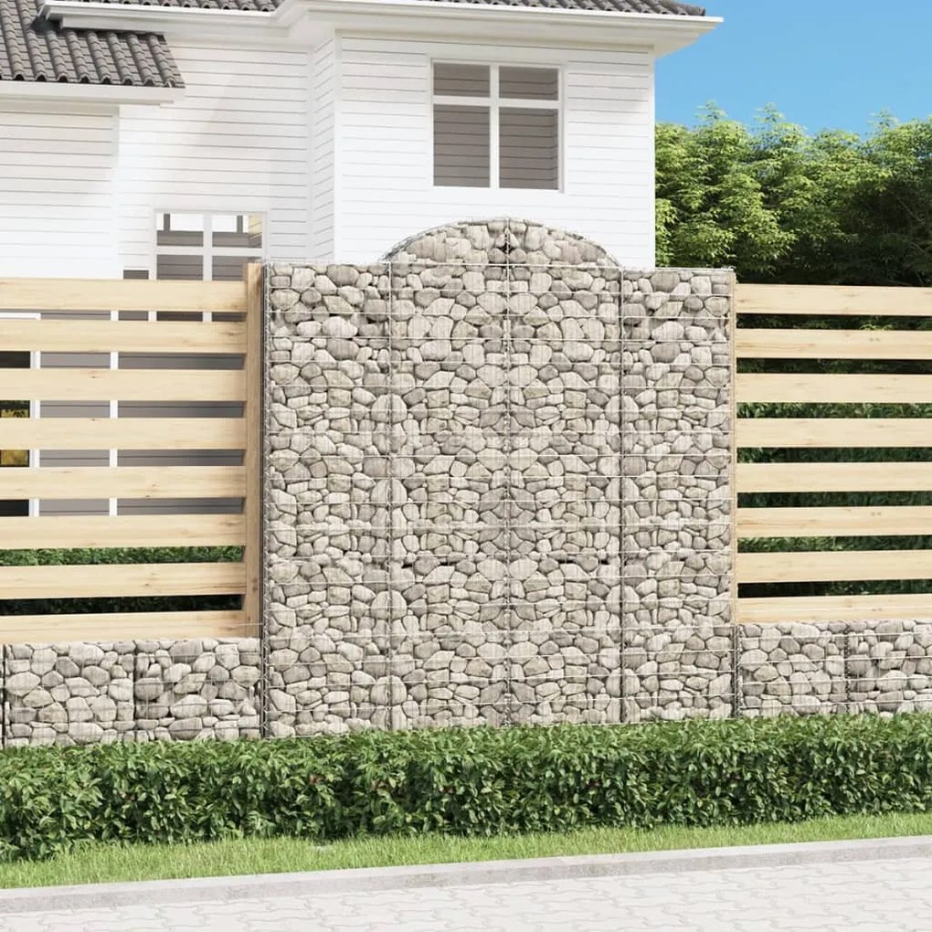 6 db íves horganyzott vas gabion kosár 200x30x220/240 cm