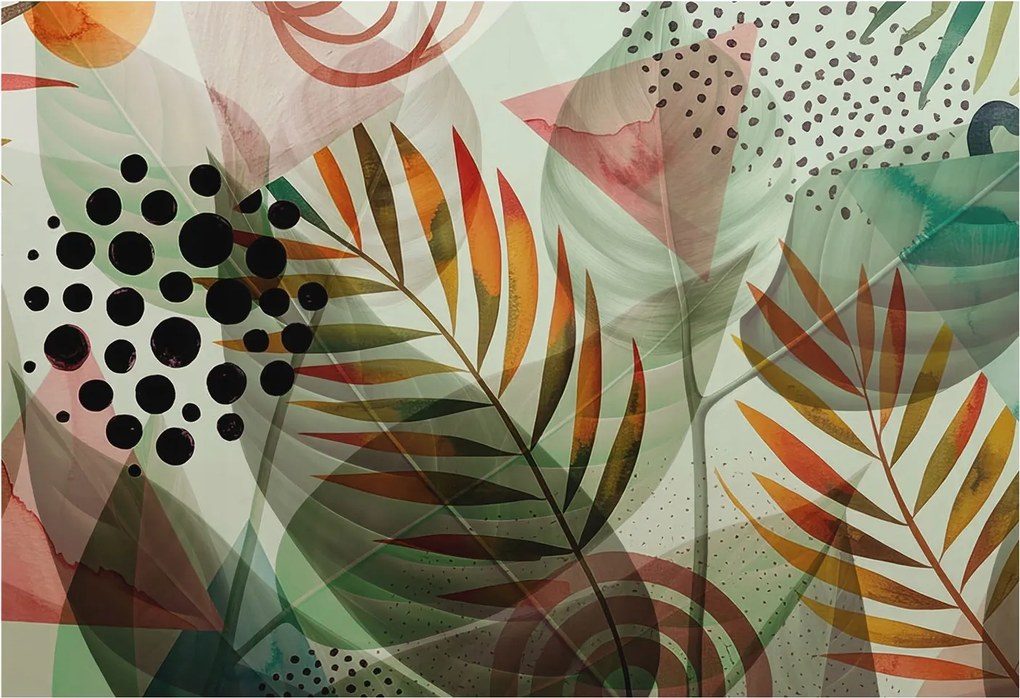 Fali fotótapéta Étkezőbe Absztrakt levelek 152x104