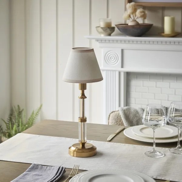 Endon 114849 - LED Dimmelhető Asztali lámpa tölthető MORTON LED/1,5W/5V réz/bézs