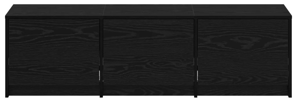 TV Szekrény LED Fekete Tölgy 140x34x40 cm Szerelt Fa