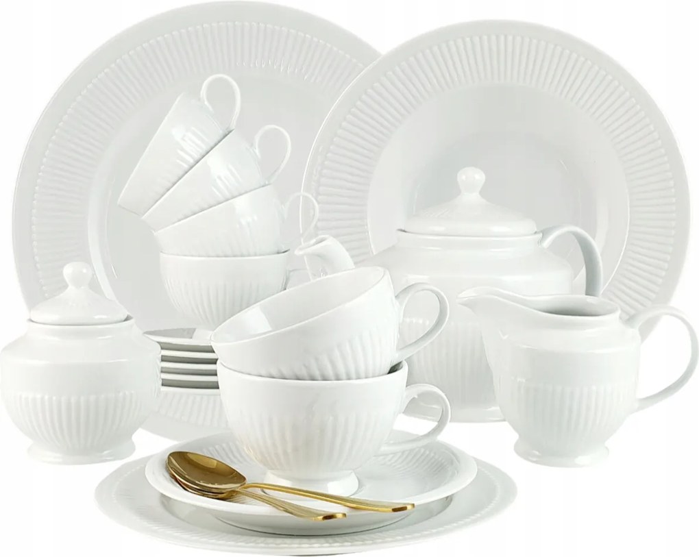 Minos White kávé/teafőző 6 személyes/ 33 db|Porcelán Bogucice