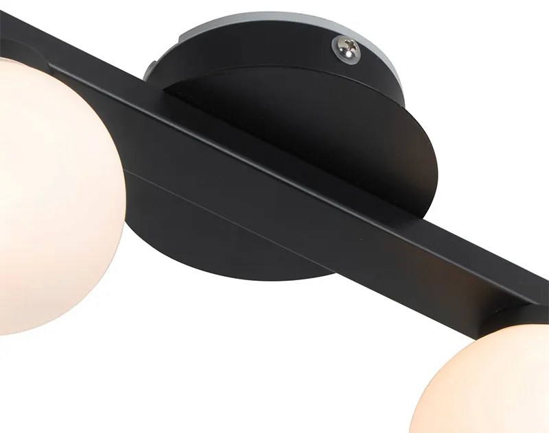 Modern mennyezeti lámpa fekete IP44 4-lámpás - Cederic