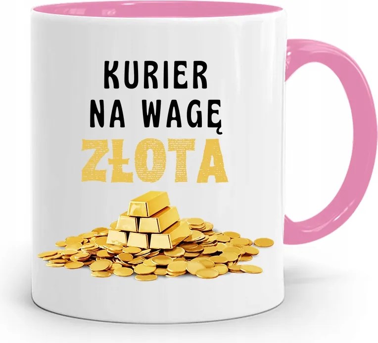 Rózsaszín Bögre Futárnak Arany Ajándék fényképes nyomtatással