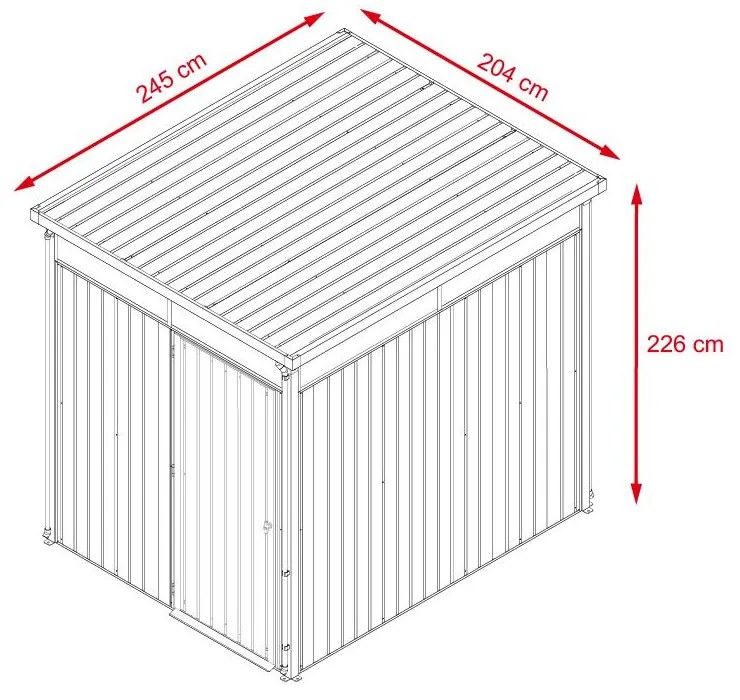 Avenberg MAGNUS Kerti ház fényáteresztő ablakokkal, 2.5 x 2.0 m - Premium