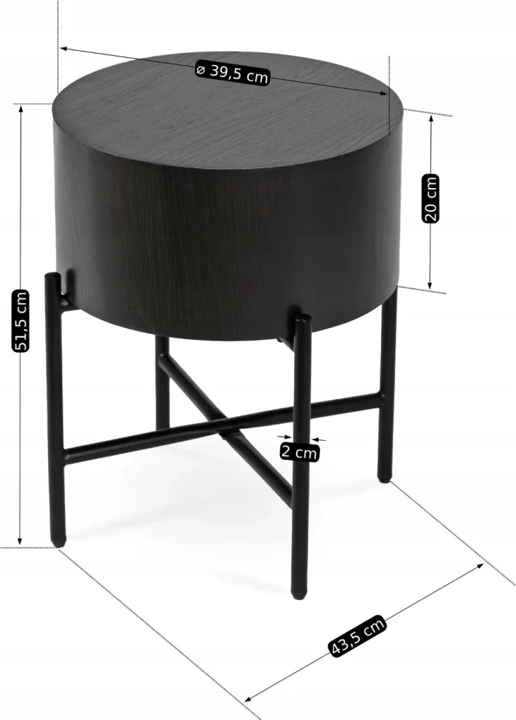 Stolik CEVES Czarny