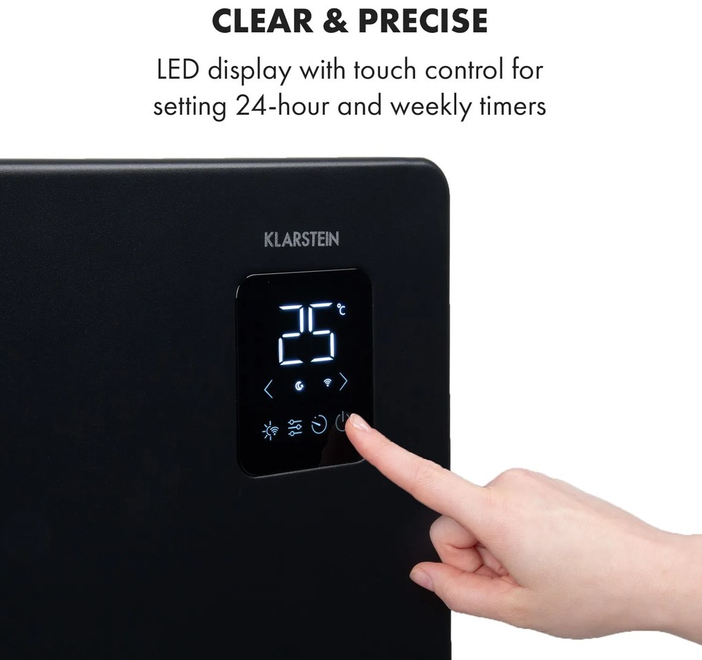 Klarstein Bansin Smart 1500, konvektor, 1500 W, vezérlés applikáción keresztül