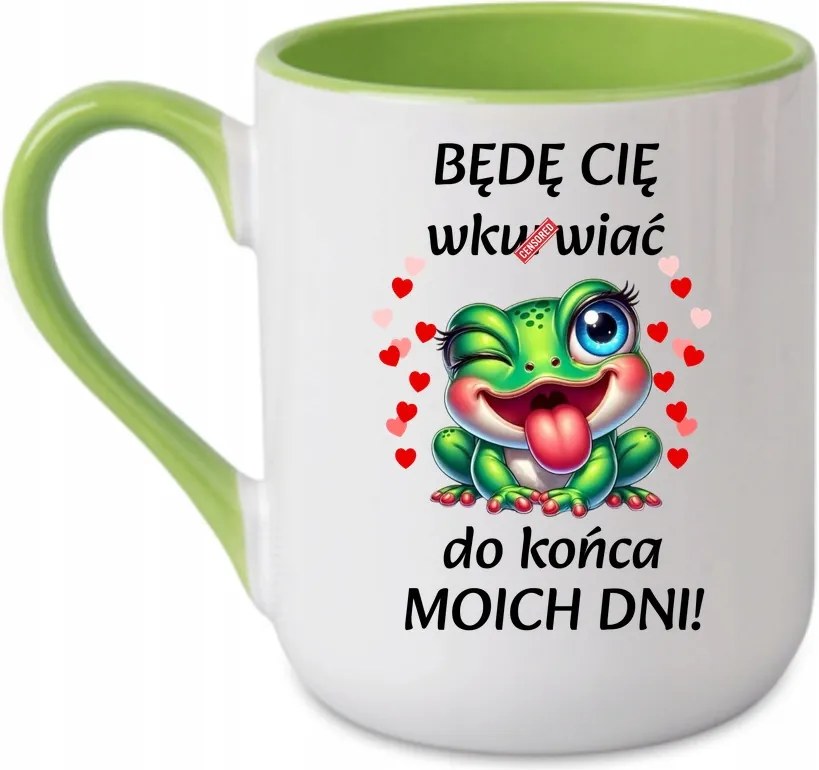 Bögre Napjaim végéig békával Valentin-nap Zöld 330 coffee