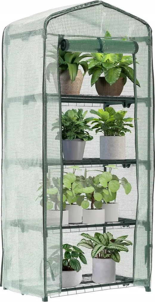 Kerti Üvegház Négy Polccal 69 X 49 X H160cm *0426
