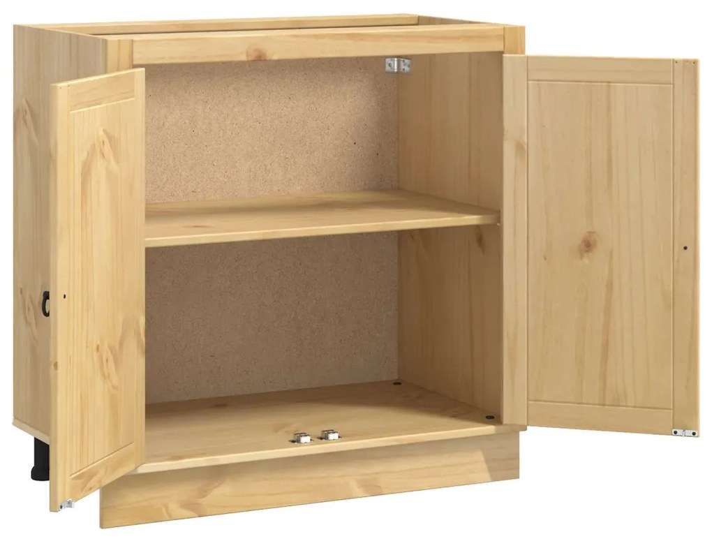 Cabinet polcokkal tárolóval Méz 80 x 46 x 81,5 cm Tömör fenyőfa