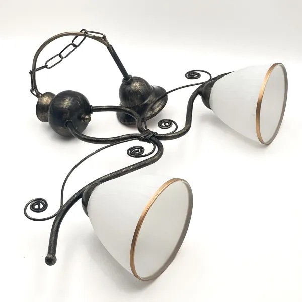 Csillár láncon RETRO 2xE27/60W/230V bronz/patinás