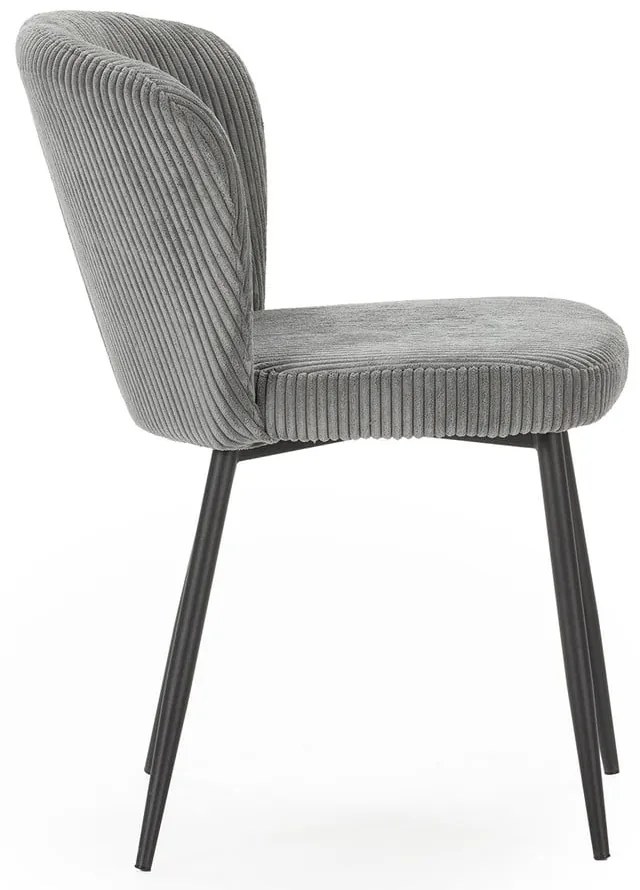 Szürke kordbársony étkezőszék szett 4 db-os Megan – Marckeric