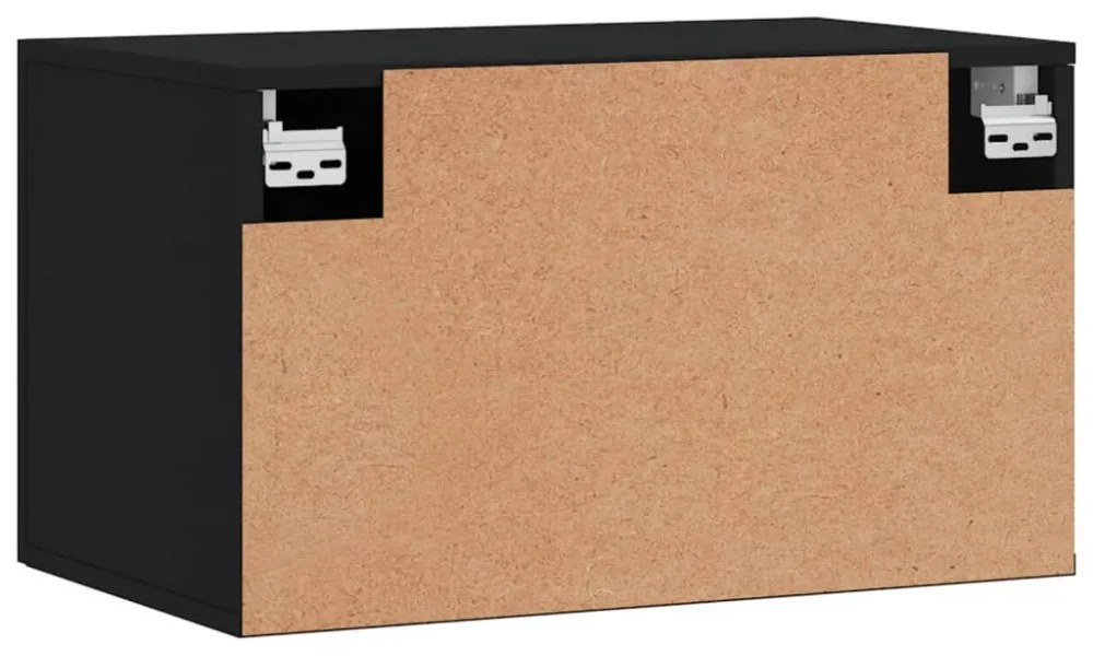 fekete szerelt fa faliszekrény 60 x 36,5 x 35 cm